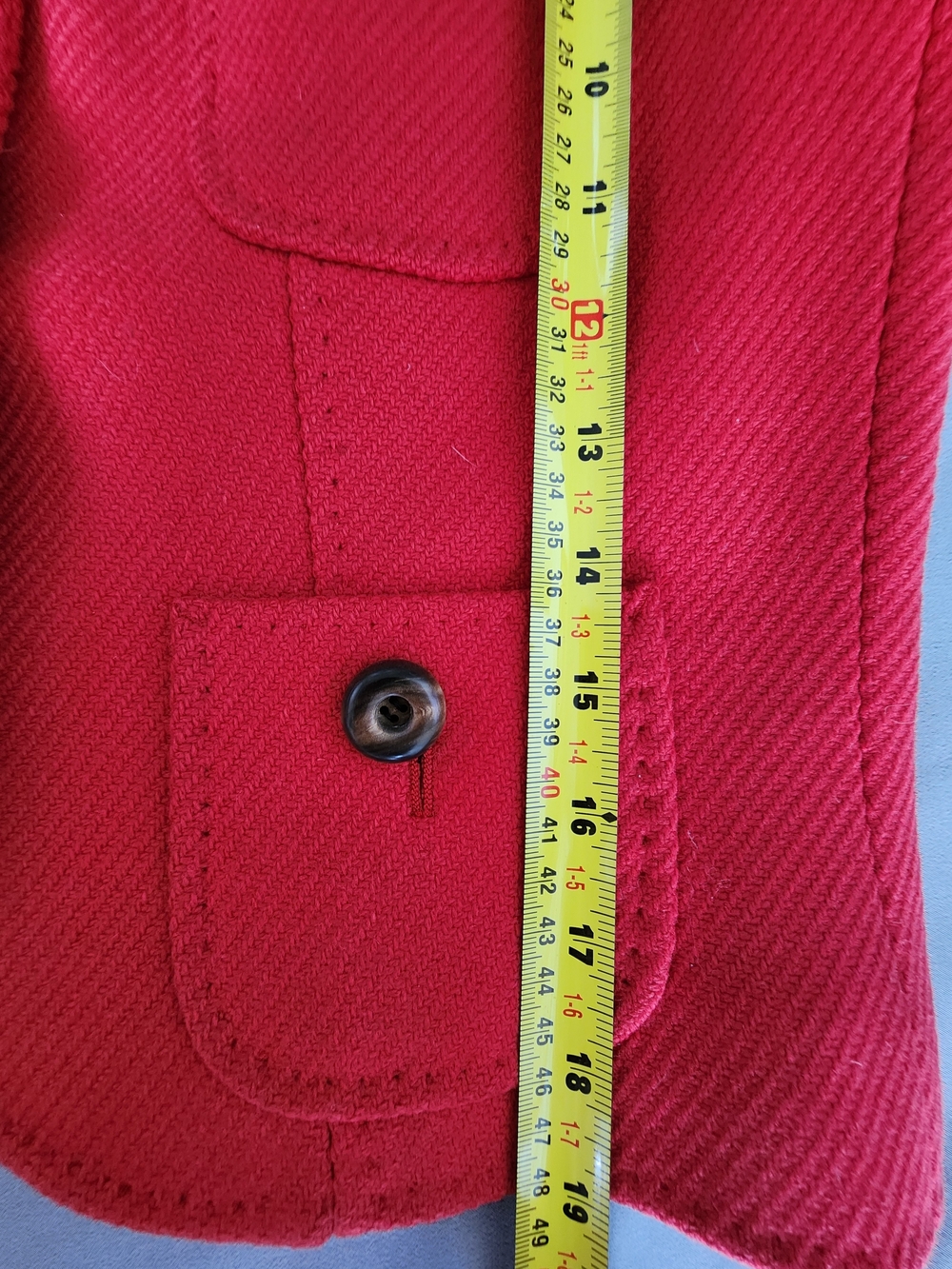BOSS Hugo Boss Red Virgin Wool Cashmere Cropped Blazer Jacket 8 - Picture 6 of 7